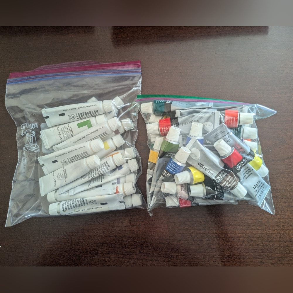 Assorted Gouache Paint Tubes Set